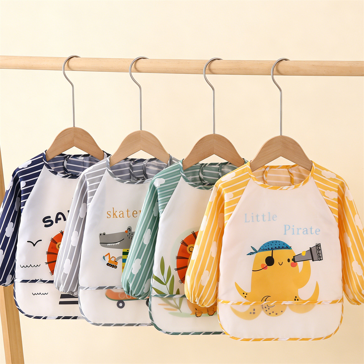 Baby Products Kit - 2 Pezzi Bavaglini Impermeabili a Manica